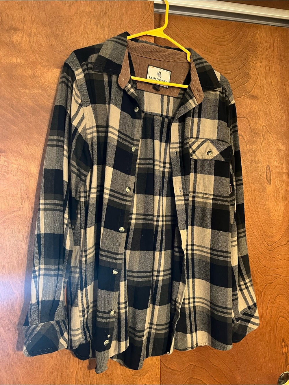 Legendary Whitetails Black and Cream Plaid Button-Down Shirt